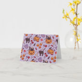 Halloween-Musterdekoration Kaffeekarte - Tasse Karte (Gelbe Blume)