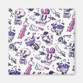 Halloween-Musterdekoration Magnet (Vorne)