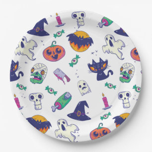 Halloween-Musterdekoration Pappteller