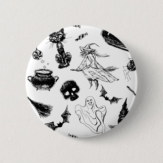 Halloween-Musterdesign Button (Vorderseite)