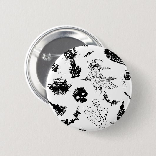 Halloween-Musterdesign Button (Vorne & Hinten)
