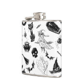 Halloween-Musterdesign Flachmann (Links)