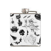 Halloween-Musterdesign Flachmann (Rückseite)