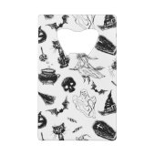 Halloween-Musterdesign Kreditkarten Flaschenöffner (Rückseite)