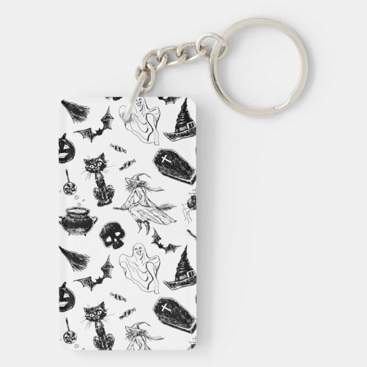 Halloween-Musterdesign Schlüsselanhänger (Rückseite)