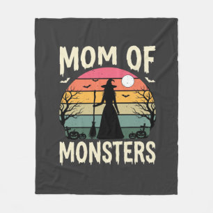 Halloween-Mutter der Monster Hexe Sonnenuntergang Fleecedecke