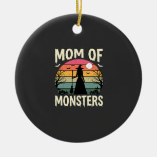 Halloween-Mutter der Monster Hexe Sonnenuntergang Keramik Ornament