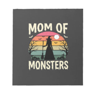 Halloween-Mutter der Monster Hexe Sonnenuntergang Notizblock