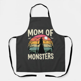 Halloween-Mutter der Monster Hexe Sonnenuntergang Schürze