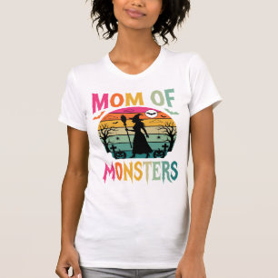 Halloween-Mutter der Monster Hexe Sonnenuntergang T-Shirt