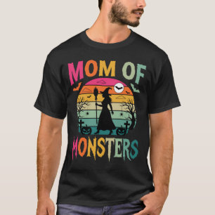 Halloween-Mutter der Monster Hexe Sonnenuntergang T-Shirt