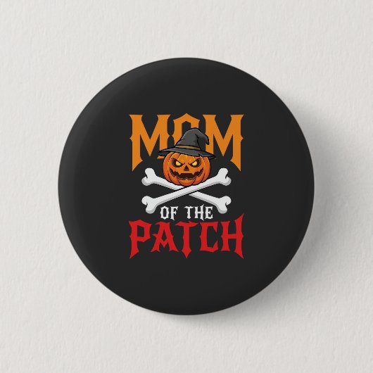 Halloween-Mutter des Patch-Kürbis-Hexe Button (Vorderseite)