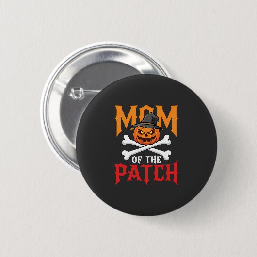 Halloween-Mutter des Patch-Kürbis-Hexe Button (Vorne & Hinten)