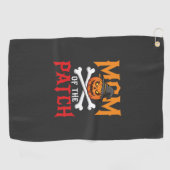 Halloween-Mutter des Patch-Kürbis-Hexe Golfhandtuch (Horizontal)
