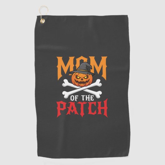 Halloween-Mutter des Patch-Kürbis-Hexe Golfhandtuch (Vorderseite)