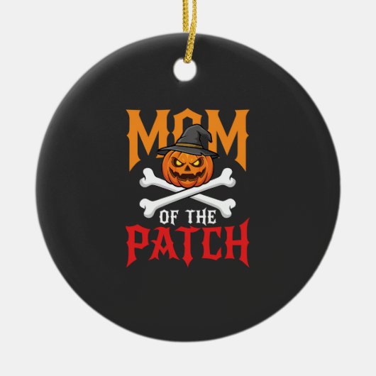 Halloween-Mutter des Patch-Kürbis-Hexe Keramik Ornament (Vorne)