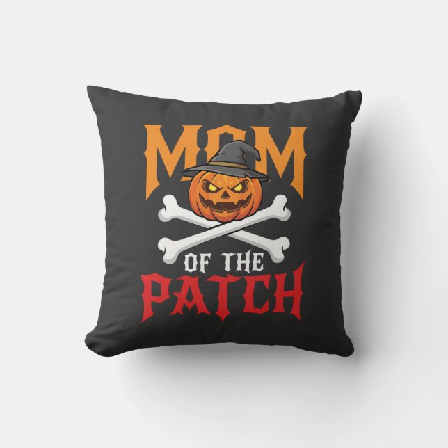 Halloween-Mutter des Patch-Kürbis-Hexe Kissen (Vorderseite)