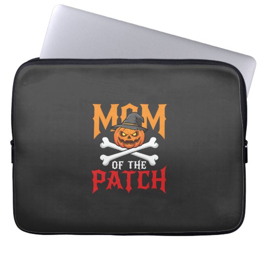 Halloween-Mutter des Patch-Kürbis-Hexe Laptopschutzhülle (Vorderseite)