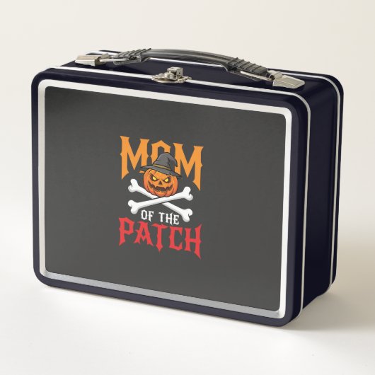 Halloween-Mutter des Patch-Kürbis-Hexe Metall Brotdose (Vorderseite)