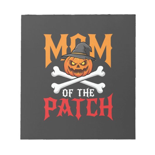 Halloween-Mutter des Patch-Kürbis-Hexe Notizblock (Vorderseite)