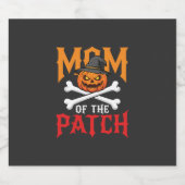 Halloween-Mutter des Patch-Kürbis-Hexe Schaumweinetikett (Einzelnes Label)