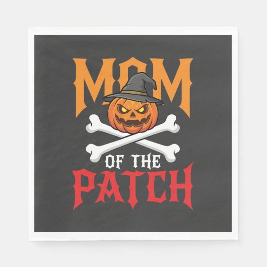 Halloween-Mutter des Patch-Kürbis-Hexe Serviette (Vorderseite)