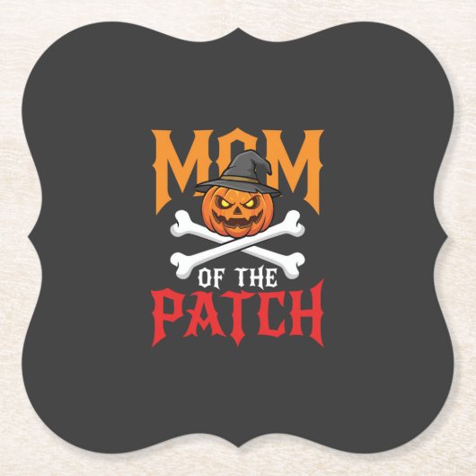Halloween-Mutter des Patch-Kürbis-Hexe Untersetzer (Vorderseite)