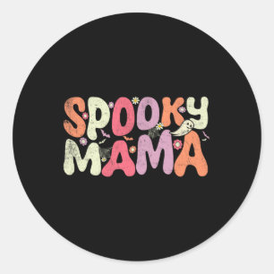 Halloween Mutter Familie Matching Spooky Mama Hall Runder Aufkleber