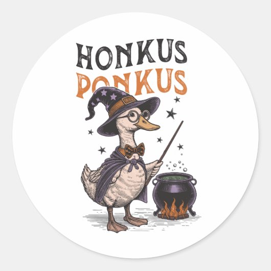 Halloween Mutter Gans Runder Aufkleber (Vorderseite)