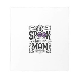 Halloween-Mutter Gruseliges Vintage-Stickerei-Shir Notizblock