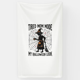 Halloween-Mutter-Shirt Müdes Kostüm Vintage Grafik Banner