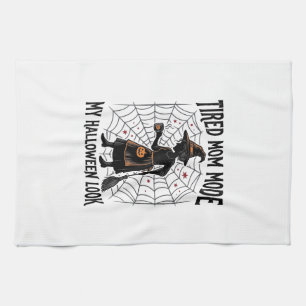 Halloween-Mutter-Shirt Müdes Kostüm Vintage Grafik Geschirrtuch