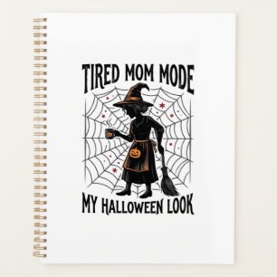 Halloween-Mutter-Shirt Müdes Kostüm Vintage Grafik Planer