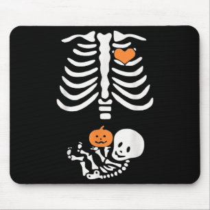 Halloween-Mutterschaft-Skelett-Baby-Herz-Schwanger Mousepad