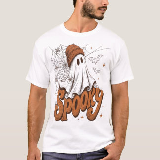 Halloween-Mütze Geist Gruselige Web Herbst Kunst T-Shirt