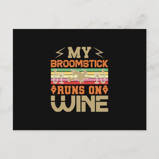 Halloween My Broomstick Postkarte (Vorderseite)