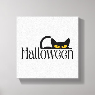 Halloween Mysterious Cat Eyes Leinwanddruck