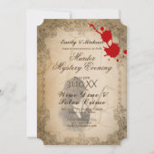 Halloween Mystery Party Vintage Kalligraphie Einladung (Vorderseite)