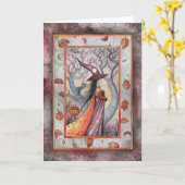 Halloween Mystic Hexe von Molly Harrison Karte (Gelbe Blume)