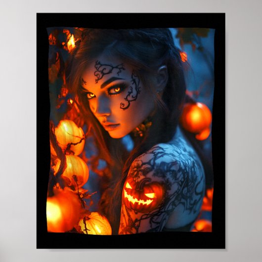 Halloween Mystical Hexenkürbis Pumpkin Poster (Vorne)