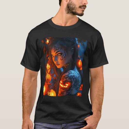 Halloween Mystical Hexenkürbis Pumpkin T-Shirt (Vorderseite)