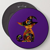 Halloween/mystisch/Katze/Fall Button (Vorne & Hinten)