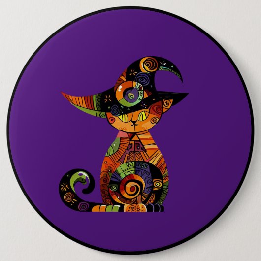 Halloween/mystisch/Katze/Fall Button (Vorderseite)