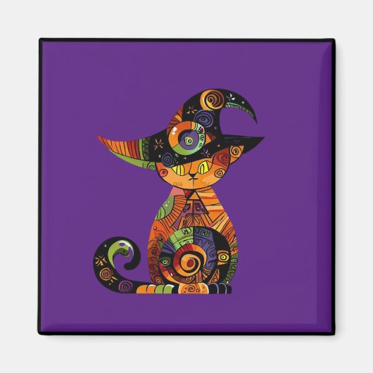 Halloween/mystisch/Katze/Fall Magnet (Vorne)