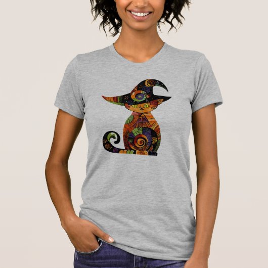 Halloween/mystisch/Katze/Fall T-Shirt (Vorderseite)