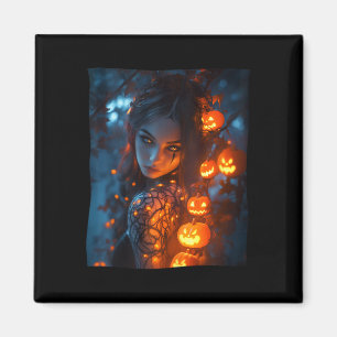 Halloween Mystische Verzauberung Hexenkürbis Pumpk Magnet