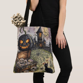 Halloween Nacht :Der unheimliche schwarze Kürbis b Tasche
