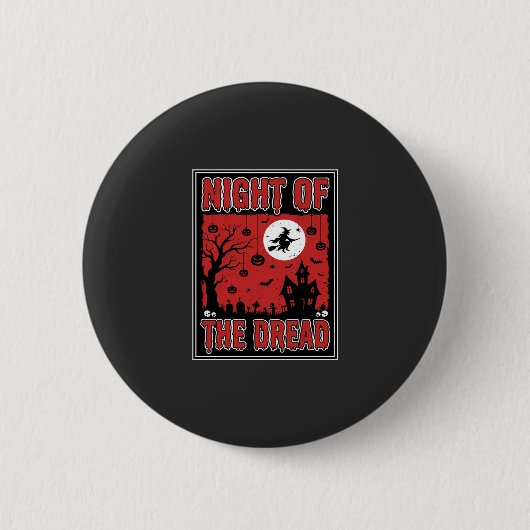 Halloween Nacht des Gruseligen Spukhauses Button (Vorderseite)