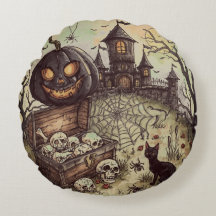 Halloween Nacht : Die gruselige schwarze Kürbiswa