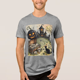 Halloween Nacht : Die gruselige schwarze Kürbiswa Tri-Blend Shirt